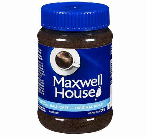  Maxwell House 半咖啡因原味烘焙速溶咖啡150克  4.74加元（原价 6.99加元）