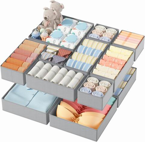 DIMJ 抽屉式/衣柜衣物收纳盒 12件套 19.99加元（原价 25.99加元）！每件1.67加元