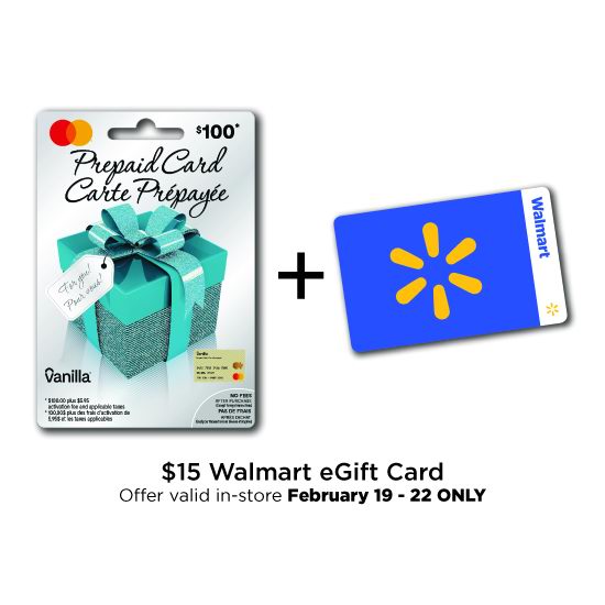 薅羊毛！购Vanilla预付卡，送价值15加元Walmart礼品卡！仅限2月19-22日！