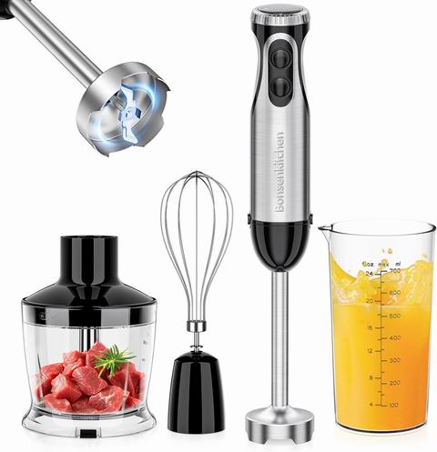  Bonsenkitchen 4合1手持式搅拌机 33.99加元限量特卖（原价 39.99加元）