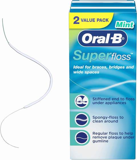  Oral-B 超级预切牙线2 × 50支 6.64加元（原价  7.99加元）