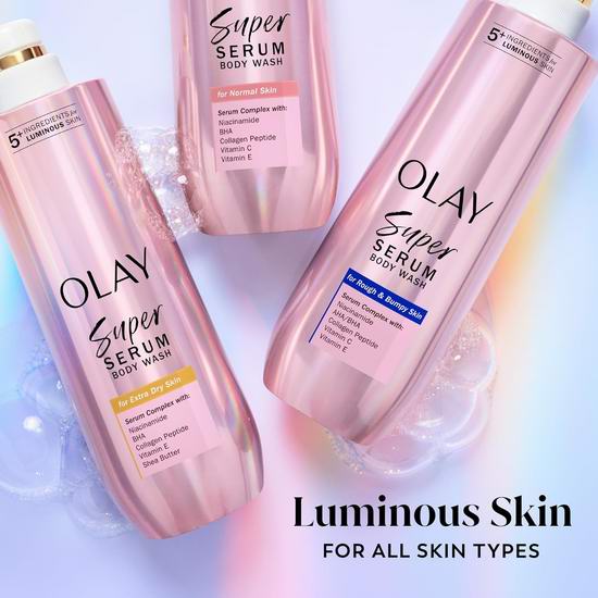  历史最低价！Olay Super Serum 玉兰油超级亮肤精华保湿沐浴露（547毫升）6.6折 12.97加元包邮！2款可选！会员专享！