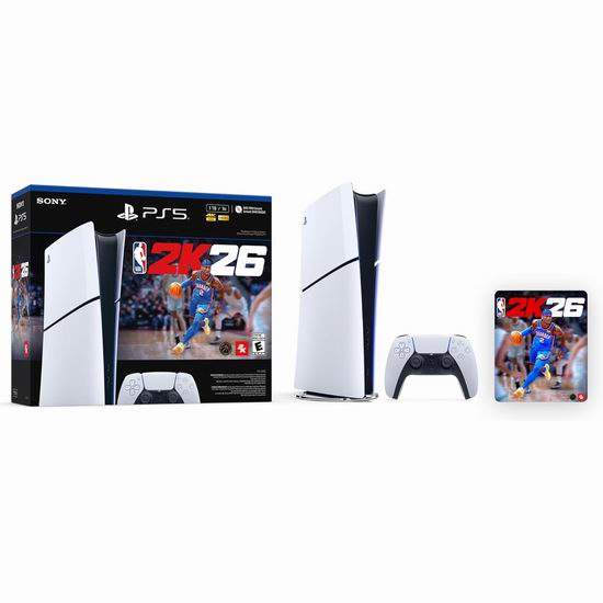历史新低！Playstation 5 数字版 游戏机 +《NBA 2K26》捆绑版8.8折 509.96加元包邮！无需会员！
