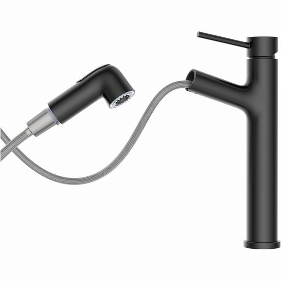 白菜价!历史新低!Hurran 拉丝镀镍 可拔出式浴室水龙头2.8折 27.99加元包邮!2色可选!会员专享!