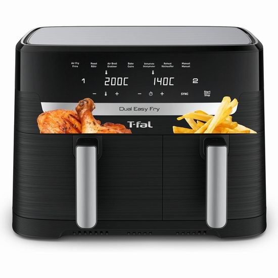  历史新低！T-fal XL 8.7夸脱 7合1 双炸蓝 空气炸锅6.5折 129.99加元包邮！