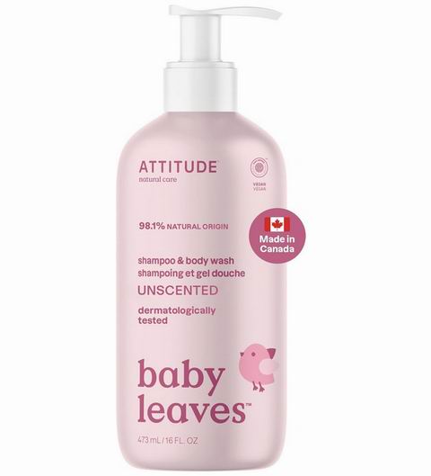 ATTITUDE 婴儿2合1洗发沐浴露 473毫升 11.09加元（原价 12.99加元）