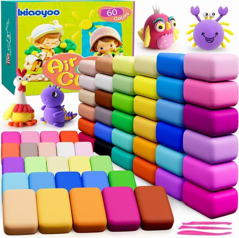  Ixiaoyoo 60色风干粘土 19.99加元（原价 24.99加元）