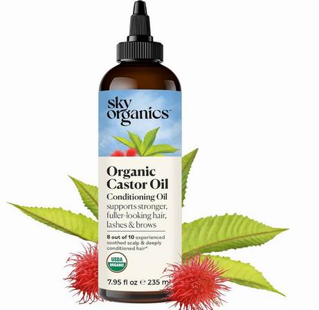 Sky Organics 有机冷榨蓖麻油237毫升 14.4加元（原价 18.95加元）！滋养头发/睫毛/肌肤