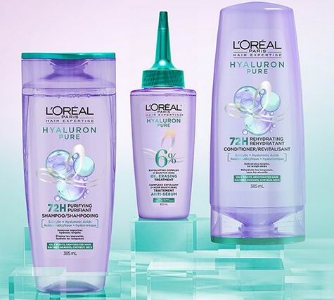 L'Oréal Paris Hair Expertise 透明质酸纯净净透洗发水828毫升 10.42加元(原价 12.47加元)