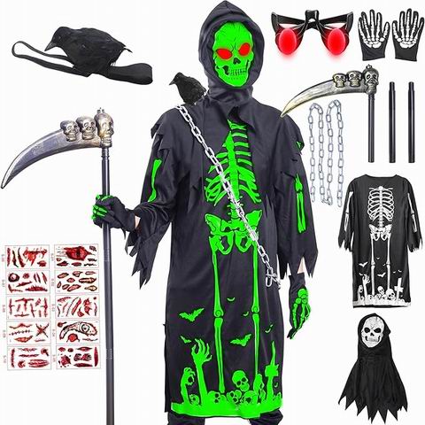  Skirfy 儿童夜光骷髅角色扮演服装 16.49加元（原价 39.99加元）