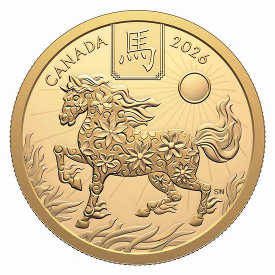 2026农历马年 纯金生肖纪念币 3299.99加元包邮！