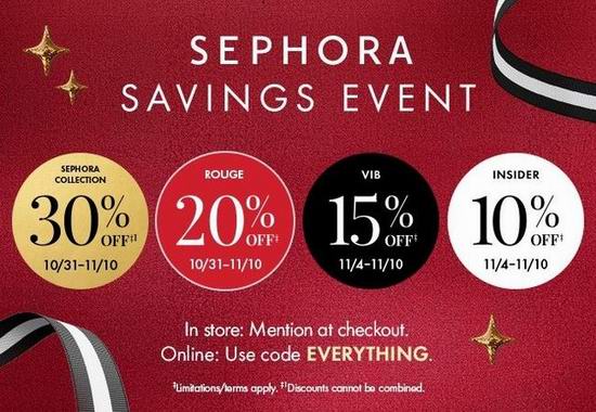 开抢!Sephora 丝芙兰秋季美容盛典 全场美妆护肤品7-9折!