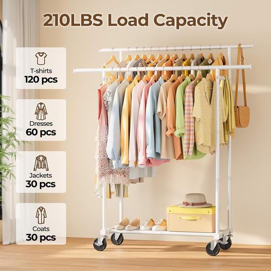 HYSEYY 可移动金属双杆晾衣架5.5折 44.43加元包邮!