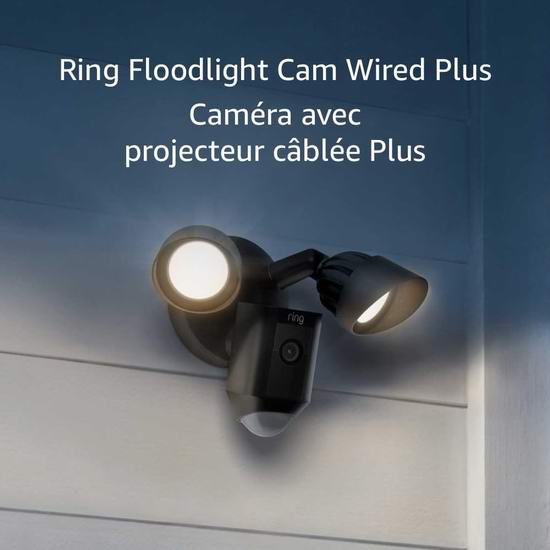 历史新低!Ring Floodlight Cam Plus 超亮感应照明/双向语音/警笛 家庭安防摄像头5.4折 139.99加元包邮!