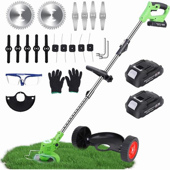  白菜速抢！历史新低！MENSHINE 三合一无绳草坪修剪器/割草机3.3折 22.99加元！送价值9.99加元充电器！