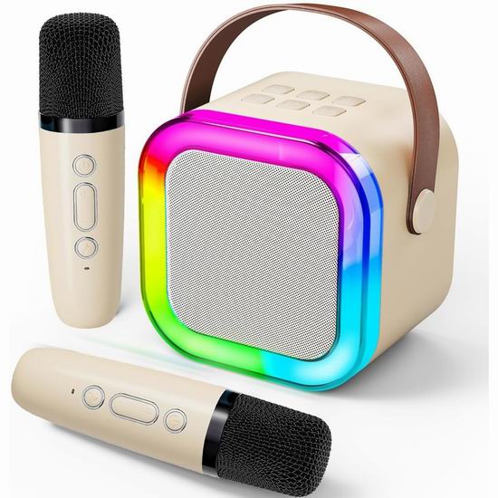  历史新低！VolyCyrenic 双无线麦克风 迷你卡拉OK机5折 14.95加元！3色可选！