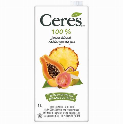 Ceres 天然芒果汁1升装 2.84加元!多种味道可选