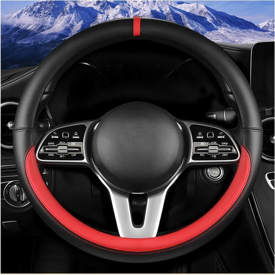  历史新低！XINLIYA 15英寸 真皮防滑 汽车方向盘套5折 7.99加元！3色可选！