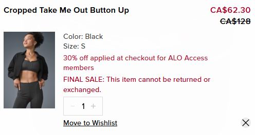 Alo双11大促,精选瑜伽服饰、运动鞋全场7折!特卖区6折起+额外7折!