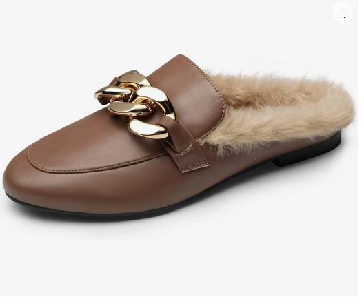 DREAM PAIRS 粗链条毛绒内衬穆勒鞋 24.99加元（原价 46.99加元）！多色可选