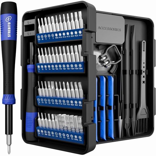  历史新低！STREBITO 小型精密螺丝刀64件套5折 9.99加元！2色可选！