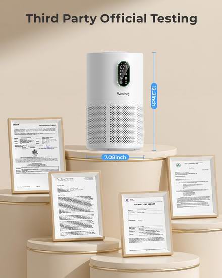 历史新低!WESTHEY H13 True HEPA 大空间空气净化器4.4折 65.99加元包邮