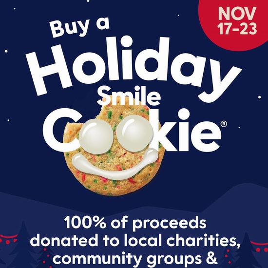 Tim Hortons笑脸饼干公益周开启!传递爱心仅需2加元!