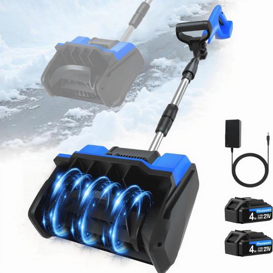 历史新低！HooSeen 12.5英寸 21V 无绳电动铲雪机5折 114.99加元包邮！3色可选！