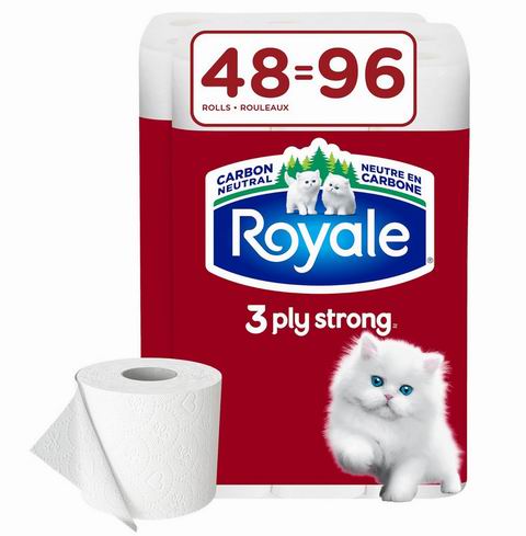 史低价!Royale 三层强韧卫生纸48卷装(共 96卷)26.54加元(原价 37.25加元)