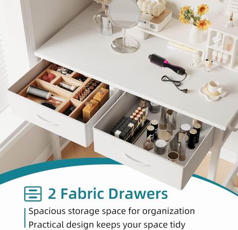 史低价!CAIYUN 31英寸书桌 带布艺抽屉 74.99-76.49加元(原价 89.99加元)!3色可选