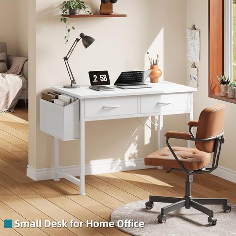 史低价!CAIYUN 31英寸书桌 带布艺抽屉 74.99-76.49加元(原价 89.99加元)!3色可选