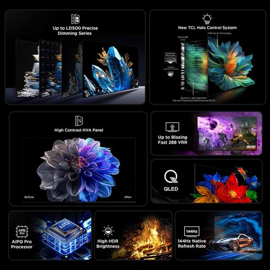 历史新低!TCL QM6K系列 55/65/75英寸QLED 4K QD-Mini 智能电视5.9折 499.99-888.88加元包邮!