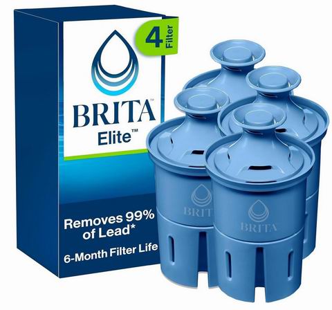 Brita Elite 替换滤芯4件 56.5加元（原价 71.19加元）！每件14.12加元