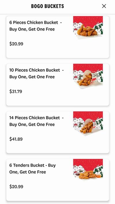 KFC 肯德基黑五大促,全场炸鸡桶买一送一!