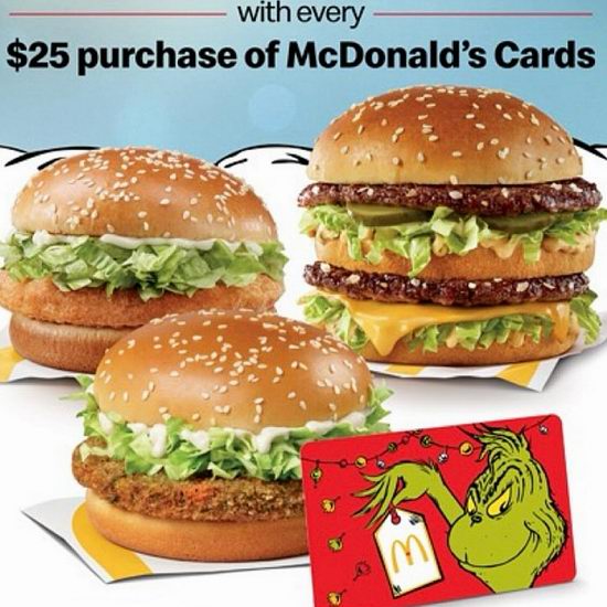 薅羊毛！McDonald's 麦当劳节日季，购礼卡送巨无霸或麦鸡堡！