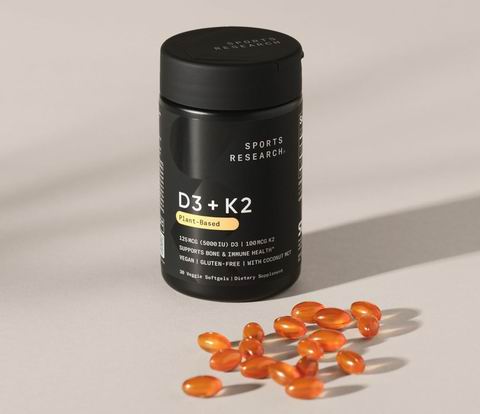 Sports Research 维生素 D3+K2胶囊 60粒 16.36加元（原价 25.97加元）