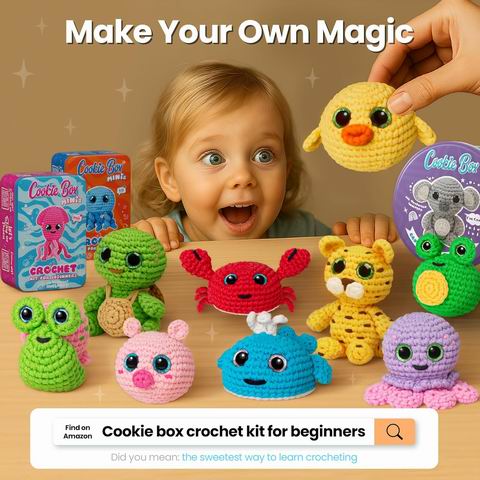 解压神器!Cookie Box 玩偶钩针入门套装 19.49加元(原价 25.99加元)!多款可选