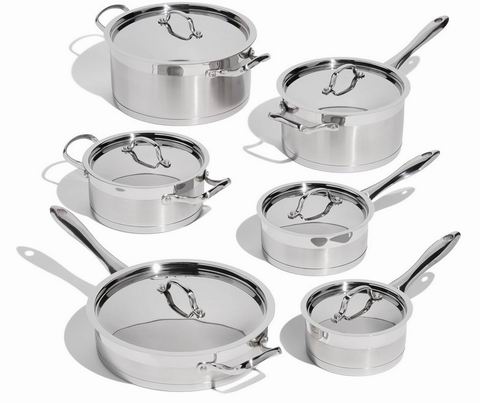 Lagostina 拉歌蒂尼 Moderna 商用级3层不锈钢锅具12件套 199.99加元（官网价 299.99加元）