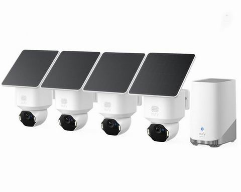 网购节史低！eufy Security SoloCam E42 4K太阳能户外安防 4摄像头套装 499.99加元（原价 799.99加元 ）