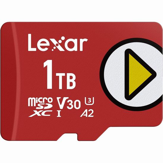  白菜价！历史新低！Lexar 1TB超大容量 Play Micro SD储存卡3.1折 39.99加元包邮！兼容手机、运动相机、Switch游戏机！