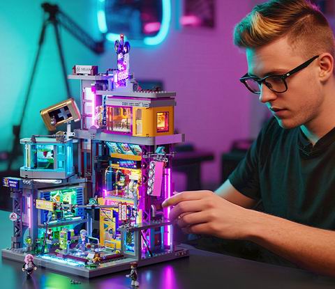 霓虹党狂喜!太酷了!Lumibricks 2580块游戏主题赛博朋克街机屋积木 189.99加元 / 买2个降为170.99加元