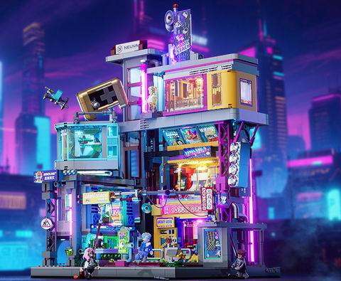 霓虹党狂喜!太酷了!Lumibricks 2580块游戏主题赛博朋克街机屋积木 189.99加元 / 买2个降为170.99加元