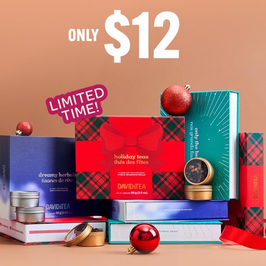 白菜价!DavidsTea 精选茶品组合套装3折起,全部仅售12加元!