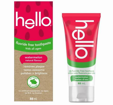 Hello 无氟 西瓜味儿 童牙膏88毫升 5.67加元（原价 7.99加元）