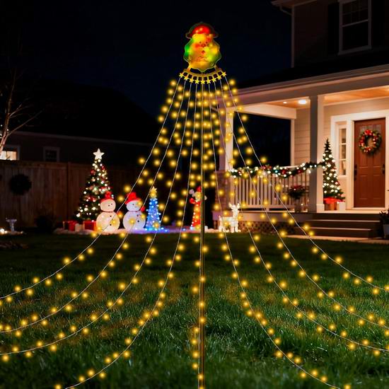  超级白菜！历史新低！NKMSAGE 335LED 11.48英尺 室内外 9串圣诞仙女灯/瀑布灯1.6折 9.99加元清仓！