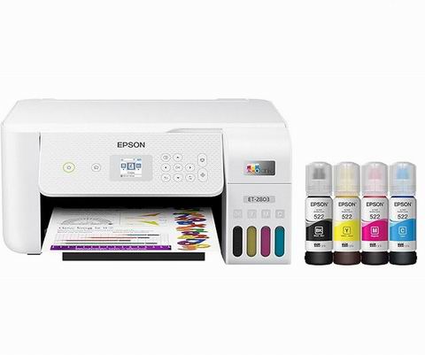 史低价！Epson EcoTank ET-2803 无线彩色一体式超级墨仓打印机 229.98加元（原价 329.98加元）