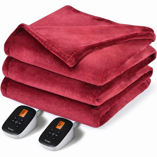 历史新低!Sunable 双区独立温控 Queen/King电热毯5折 54.99-59.99加元包邮!多色可选!