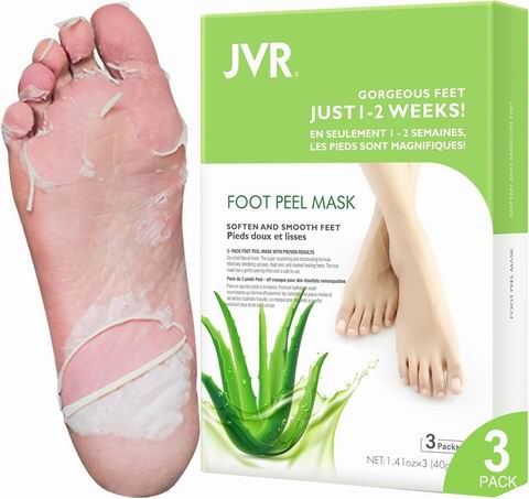 JVR 芦荟精华保湿足膜3对 温和去角质 令双足柔嫩光滑 13.83加元（原价 19.49加元）！每对4.61加元