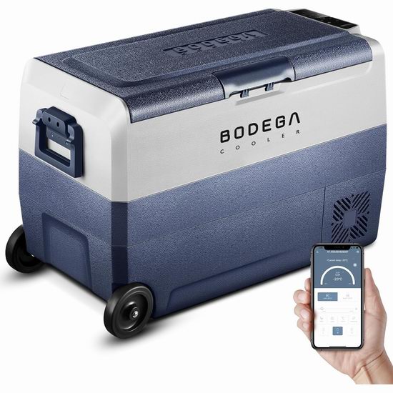 超级Bug价!历史新低!BODEGACOOLER 38/53/64夸脱 WIFI智能 可冷冻 可家用 便携式车载冰箱1.9折 106.74-122.32加元限量特卖并包邮!4款可选!