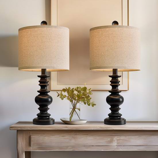 超级白菜!BOBOMOMO 20英寸中世纪复古台灯/床头灯2件套 24.99加元清仓!单件仅12.49加元!